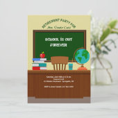 Uitnodiging op het bureau van de leraar (Staand voorkant)