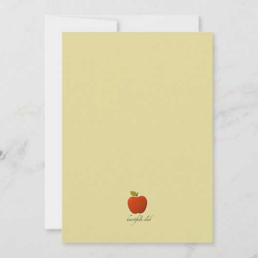 Uitnodiging op het bureau van de leraar (Achterkant)