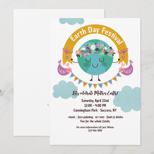 Uitnodiging op het Earth Day Festival (Voorkant / Achterkant)