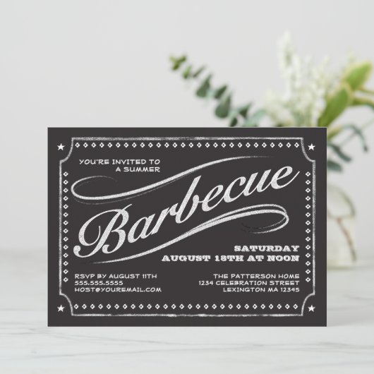 Uitnodiging op het gebied van barbecues (Staand voorkant)