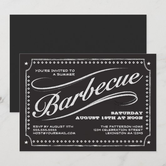 Uitnodiging op het gebied van barbecues (Voorkant / Achterkant)