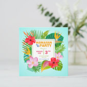 Uitnodiging op het Luau-plein Hawaiian (Staand voorkant)