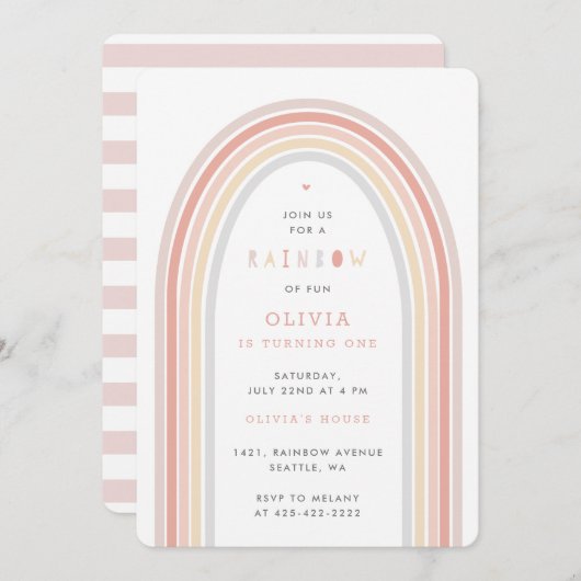 Uitnodiging op initiatief van Rainbow Fun, verjaar (Voorkant / Achterkant)