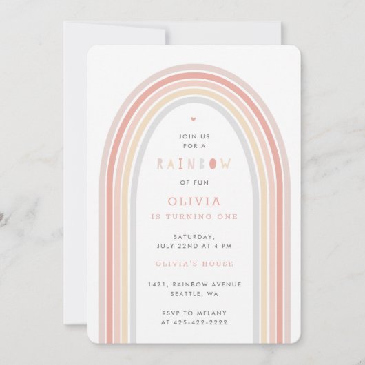 Uitnodiging op initiatief van Rainbow Fun, verjaar (Voorkant)
