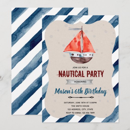 Uitnodiging op jaardag (Voorkant / Achterkant)