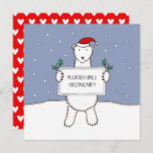 Uitnodiging op persoonlijke Beer voor kerstfeestda (Voorkant / Achterkant)