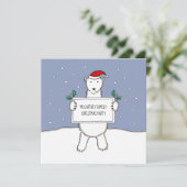 Uitnodiging op persoonlijke Beer voor kerstfeestda (Staand voorkant)