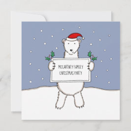 Uitnodiging op persoonlijke Beer voor kerstfeestda