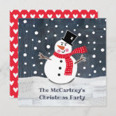 Uitnodiging op persoonlijke kerstfeestdag in Snowm (Voorkant / Achterkant)