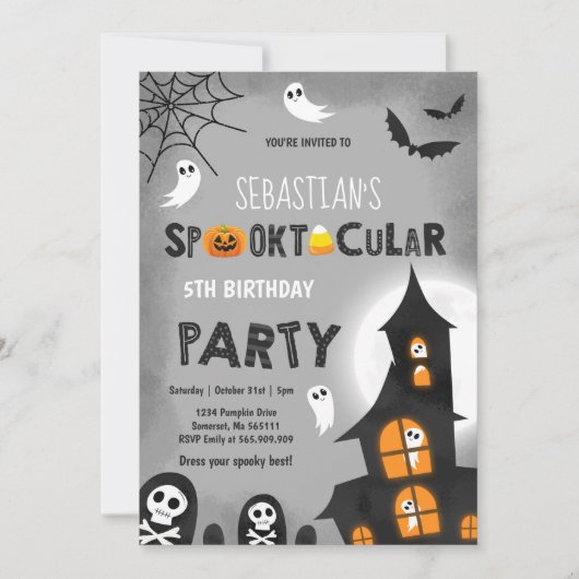 Uitnodiging op uitnodiging van Haunted House Hallo (Voorkant)