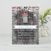 Uitnodiging op uitnodiging van Rustic Mason Jar Br (Staand voorkant)