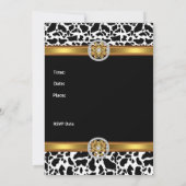 Uitnodiging op verjaardag Koe van gouden juwelen (Achterkant)