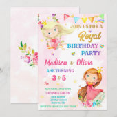 Uitnodiging op verjaardag prinses - Koninklijke ui (Voorkant / Achterkant)
