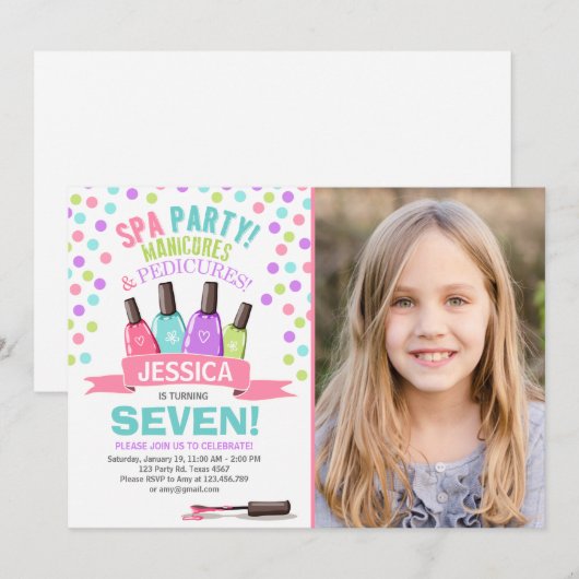 Uitnodiging op verjaardag van spa Manicures Salon (Voorkant / Achterkant)