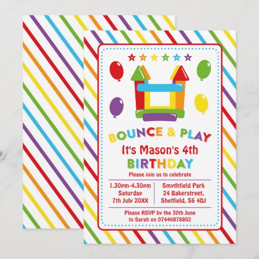 Uitnodiging op verjaardagsfeest (Voorkant / Achterkant)