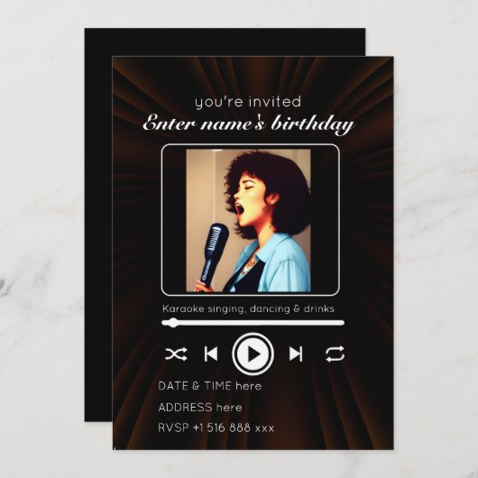 Uitnodiging op verjaardagsfeestje personaliseren k (Voorkant / Achterkant)