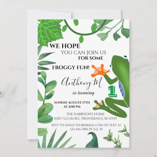 Uitnodiging op verjaardagsfeestje voor kinderen va (Voorkant)