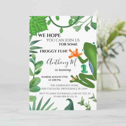 Uitnodiging op verjaardagsfeestje voor kinderen va (Staand voorkant)