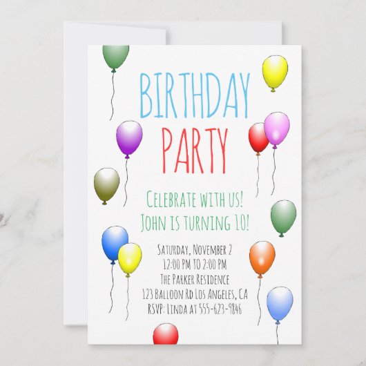 Uitnodiging op zaterdag (Voorkant)