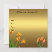 Uitnodiging op zaterdag 50e Elegant Tulps Gold (Achterkant)