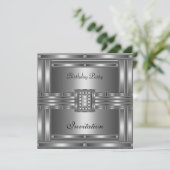 Uitnodiging op zaterdag Chrome over zilverdiamantj (Staand voorkant)