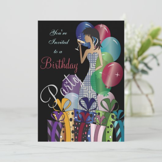 Uitnodiging op zaterdag, Classy Girl's Party (Staand voorkant)