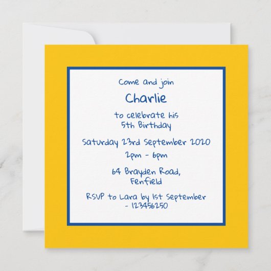 Uitnodiging op zaterdag en zondag voor gepersonali (Achterkant)