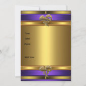 Uitnodiging op zaterdag Paarse gouden handdoeken (Achterkant)