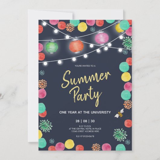 Uitnodiging op zomerfeestdag (Voorkant)