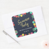 Uitnodiging op zomerfeestdag vierkante sticker (Envelop)