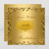 Uitnodiging op zondag Alle gelegenheden Goud (Voorkant / Achterkant)