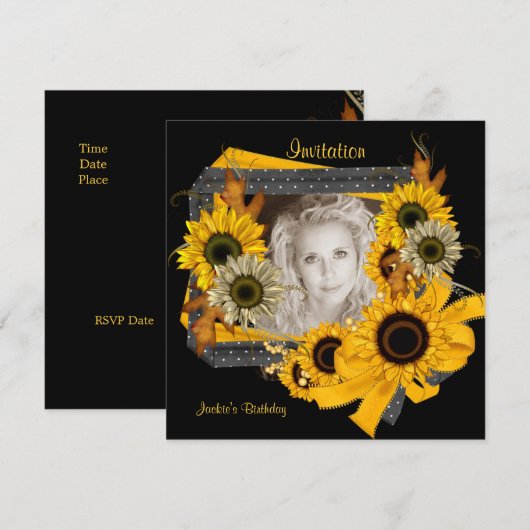 Uitnodiging op zondag Foto Zonnebloem Lijst (Voorkant / Achterkant)
