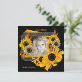 Uitnodiging op zondag Foto Zonnebloem Lijst (Staand voorkant)