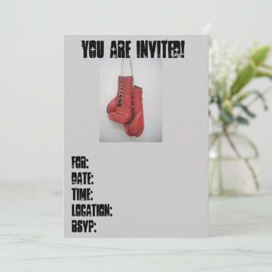 Uitnodiging op zondag of om het even welke boxhand (Staand voorkant)