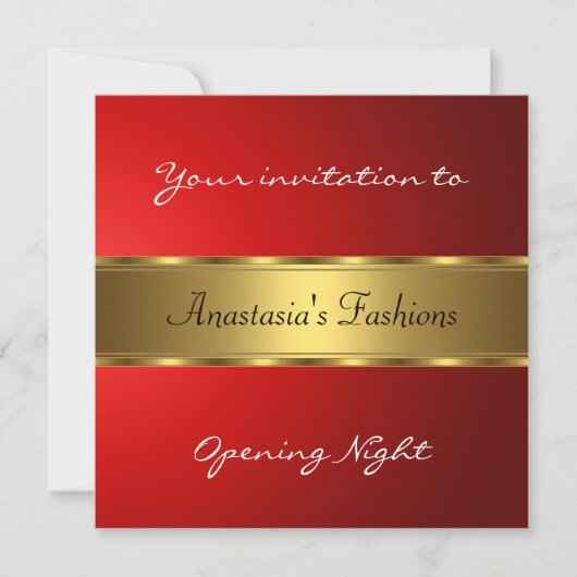 Uitnodiging openingsnacht Rood Goud (Voorkant)
