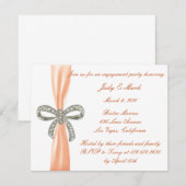 Uitnodiging Oranje Diamond Bow-partij (Voorkant / Achterkant)