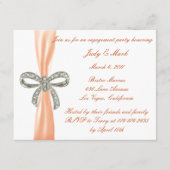 Uitnodiging Oranje Diamond Bow-partij (Voorkant)