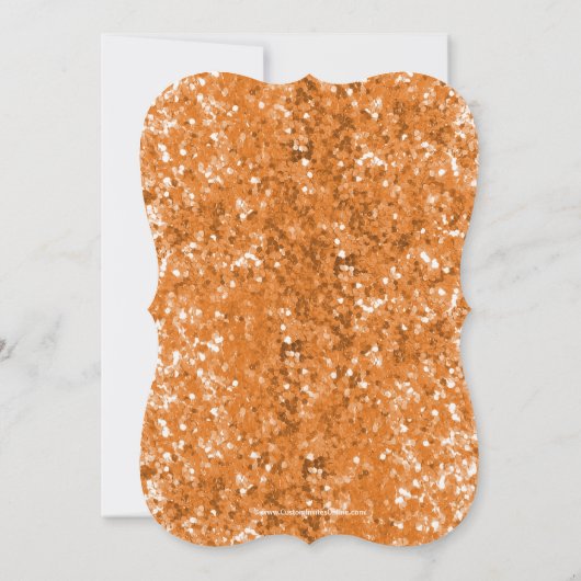 Uitnodiging Oranje Glittery Bow Graduy Party (Achterkant)