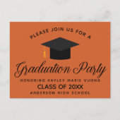 Uitnodiging Oranje Graduation Party (Voorkant)