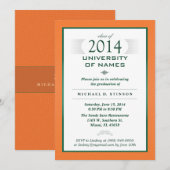 Uitnodiging Oranje & groene formele GraduPartij (Voorkant / Achterkant)