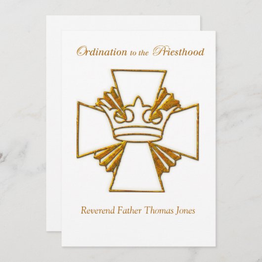 Uitnodiging Ordinatie en Viering Aangepaste Datum (Voorkant / Achterkant)