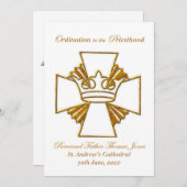 Uitnodiging Ordinatie en Viering Aangepaste Datum (Voorkant / Achterkant)