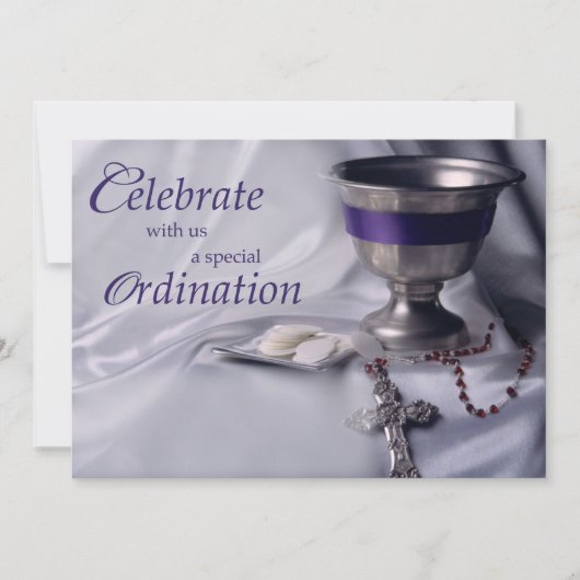 Uitnodiging Ordinatie Kelk, Gastheer, Rozenkrans (Voorkant)