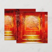 Uitnodiging Oriëntaals Rood Goud (Voorkant / Achterkant)