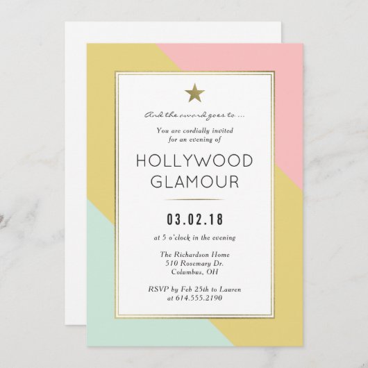 Uitnodiging Oscar Party Movie Party bekijken (Voorkant / Achterkant)