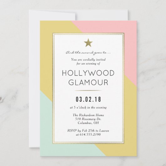 Uitnodiging Oscar Party Movie Party bekijken (Voorkant)