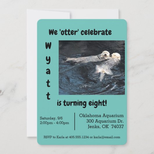 Uitnodiging otter Celebration Party (Voorkant)