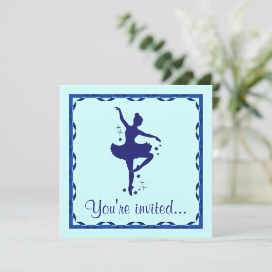 Uitnodiging overweging: Ballerina in Blauw (Staand voorkant)