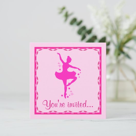 Uitnodiging overweging: Ballerina in Roze (Staand voorkant)