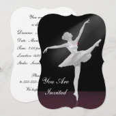 Uitnodiging, overweging Dance, Ballerina Kaart (Voorkant / Achterkant)
